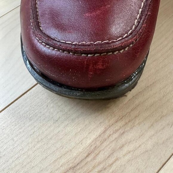 Hush Puppies red leather wedge loafers buckle detail comfort sole vintage look - Picture 3 of 8